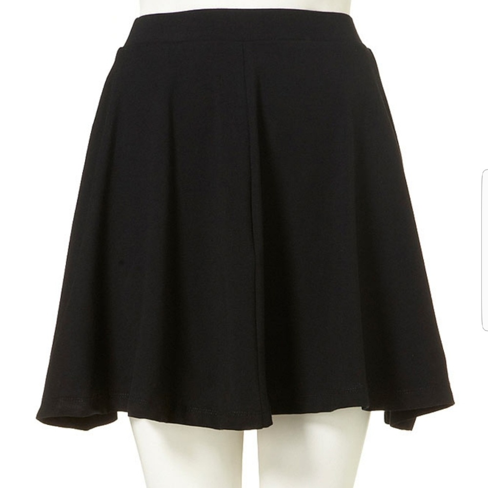 Black Topshop Jersey Circle Skater Skirt size 8